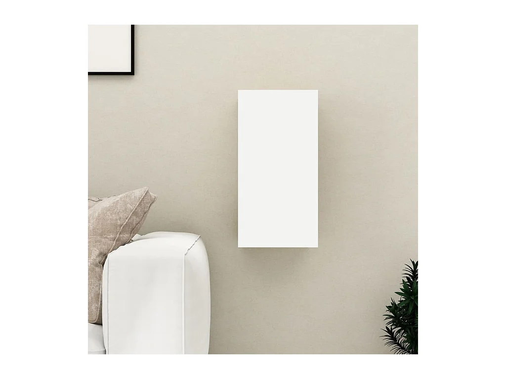 Meuble TV Blanc 30,5x30x60 cm Aggloméré WET8356