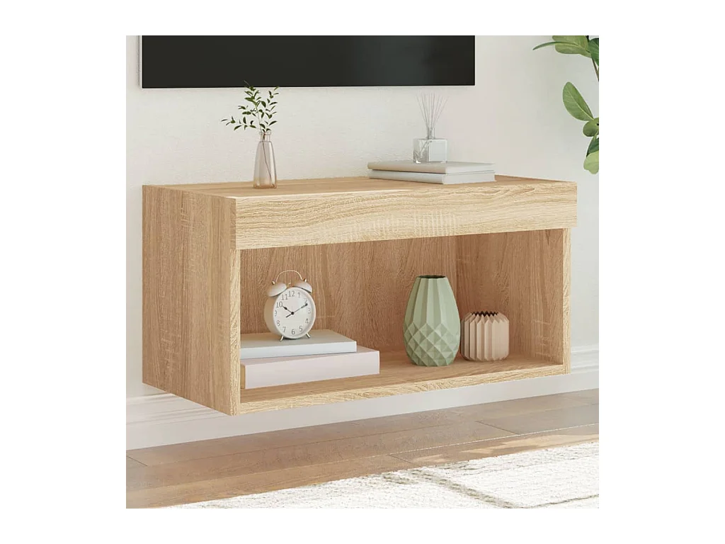 Tv-meubel met LED-verlichting 60x30x30 cm sonoma eikenkleurig NL85840