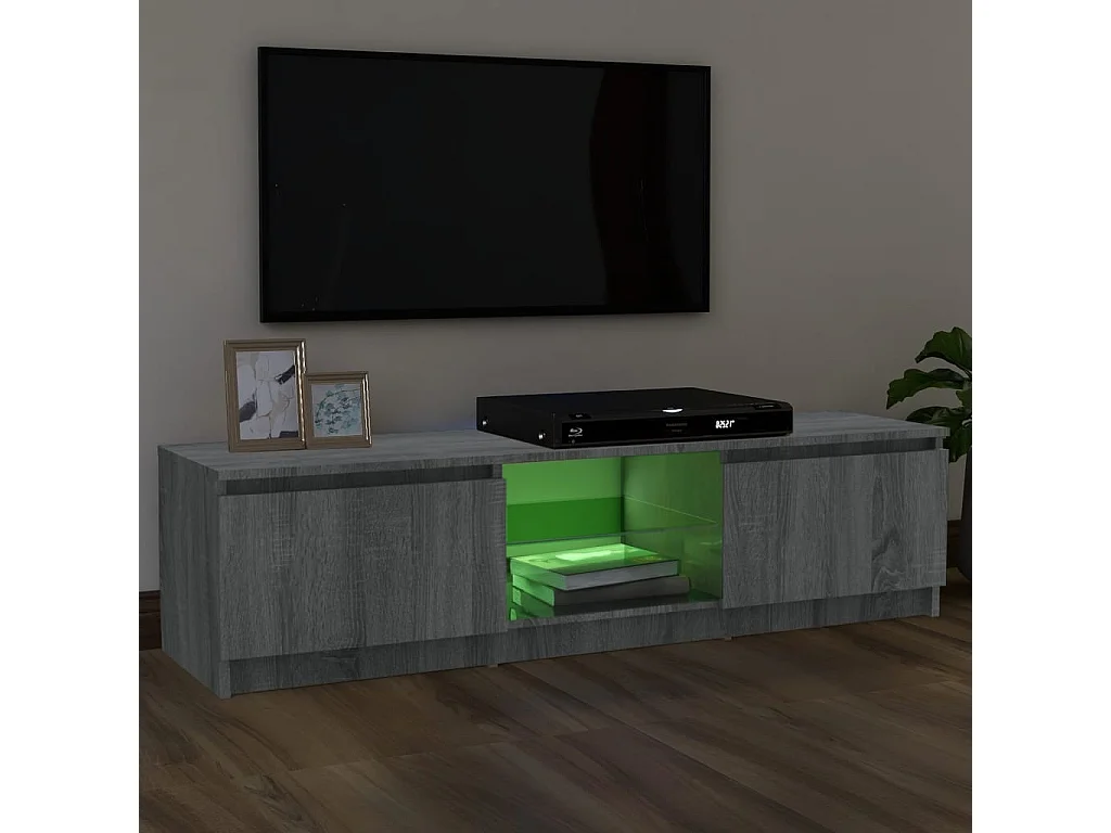 Meuble TV avec lumières LED sonoma gris 120x30x35,5 cm WET5553