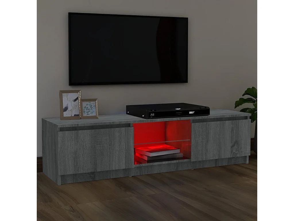 TV-Schrank,TV-Möbel mit LED-Leuchten Grau Sonoma 120x30x35,5 cm -gkd512081