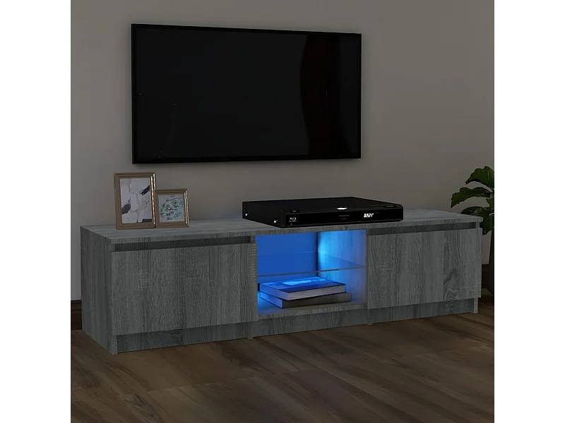 Meuble TV avec lumières LED sonoma gris 120x30x35,5 cm WET5553