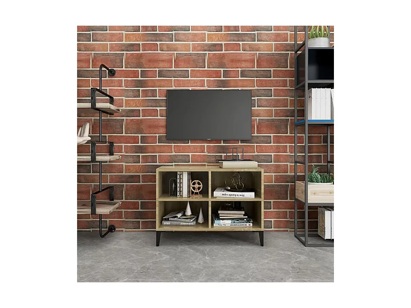 TV-Schrank,TV-Möbel mit Metallbeinen Sonoma-Eiche 69,5x30x50cm -gkd868507
