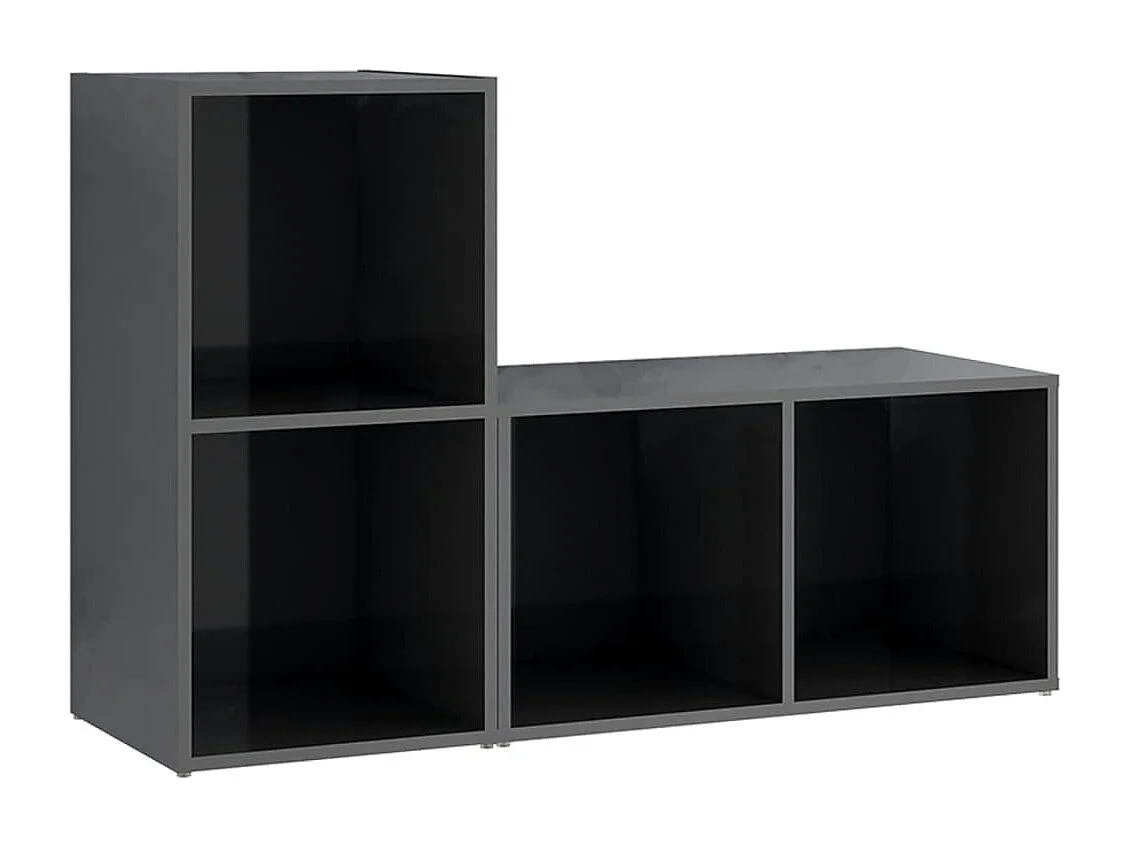 Meubles TV 2 pcs Gris brillant 72x35x36,5 cm Aggloméré WET8525
