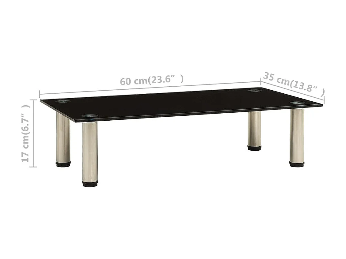 TV Stand | Armadietto TV | Mobile TV Black 60x35x17 cm Tempered Glass