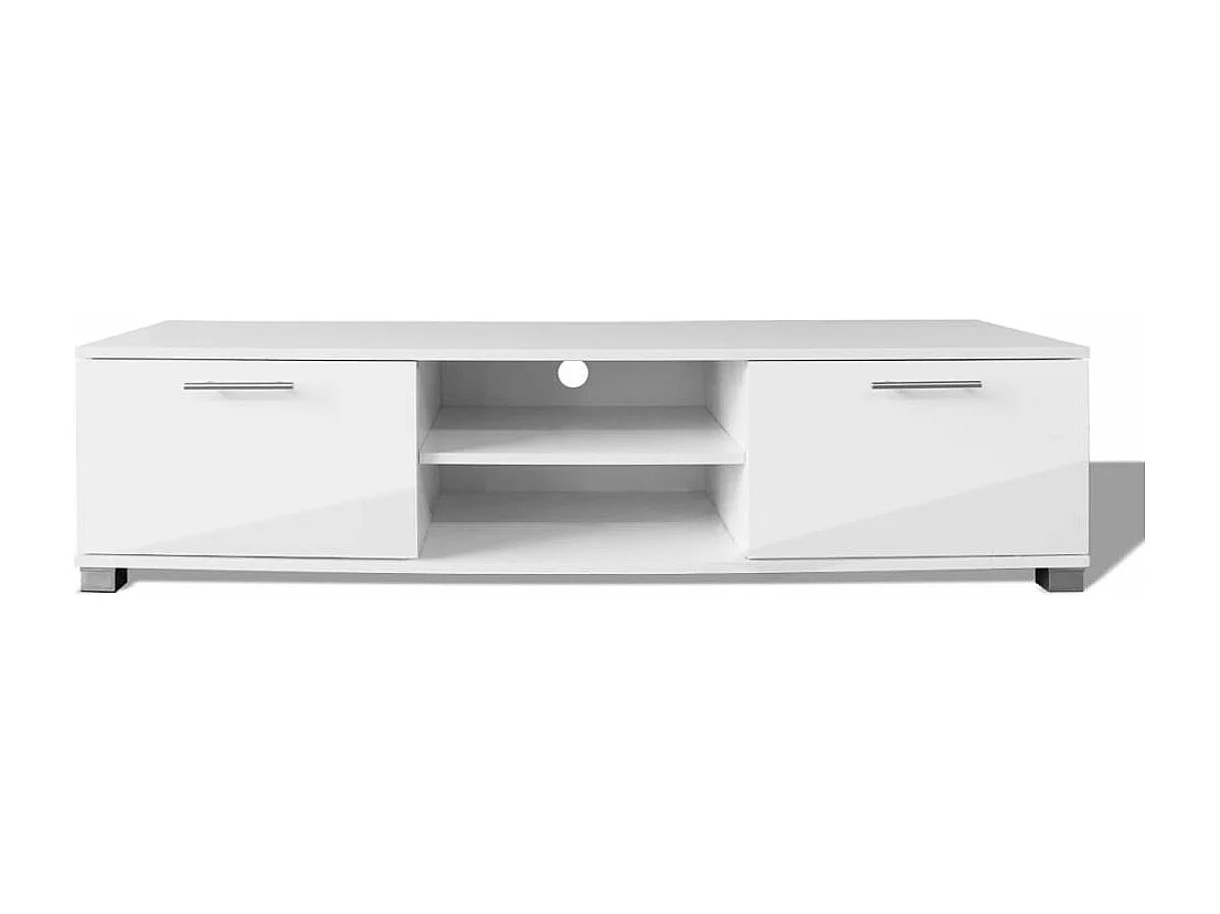 Móvel de TV 120x40,5x35 cm branco brilhante PT702810