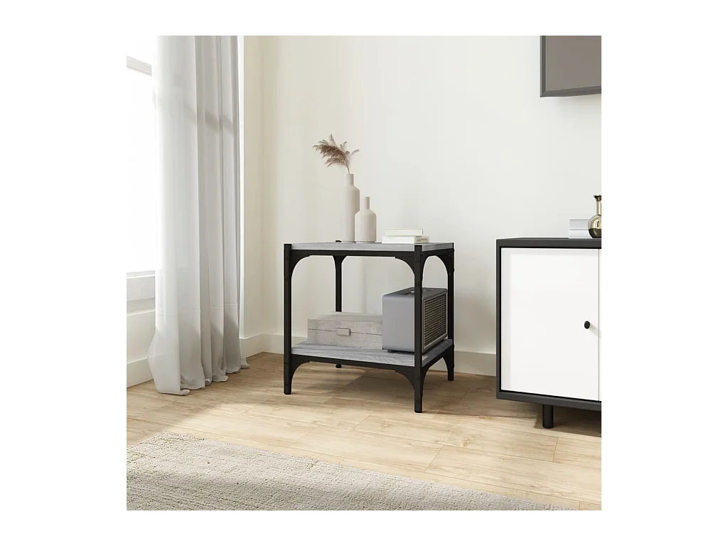Meuble TV Sonoma gris 40x33x41 cm Bois d'ingénierie et acier WET6324