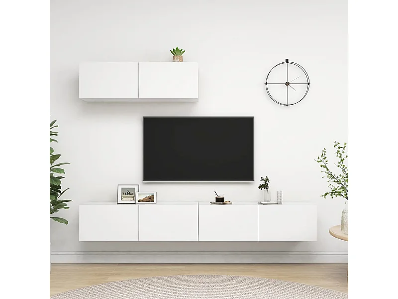 Tv-meubelen 3 st bewerkt hout wit NL533765