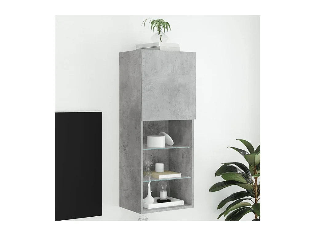 Tv-meubel met LED-verlichting 40,5x30x102 cm betongrijs NL966826