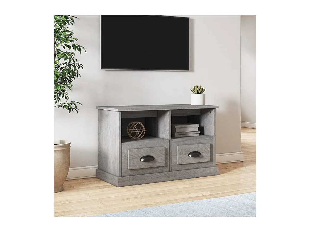 Meuble TV sonoma gris 80x35x50 cm bois d'ingénierie WET8185