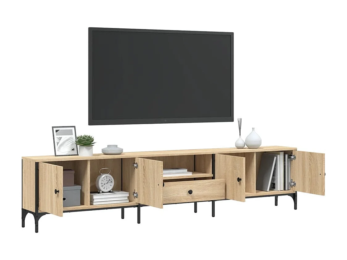 Meuble TV à tiroir chêne sonoma 200x25x44 cm bois d'ingénierie WET4521