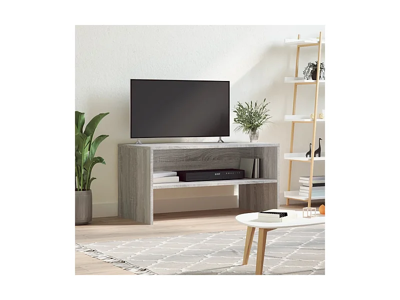 Meuble TV sonoma gris 80x40x40 cm bois d'ingénierie WET7854