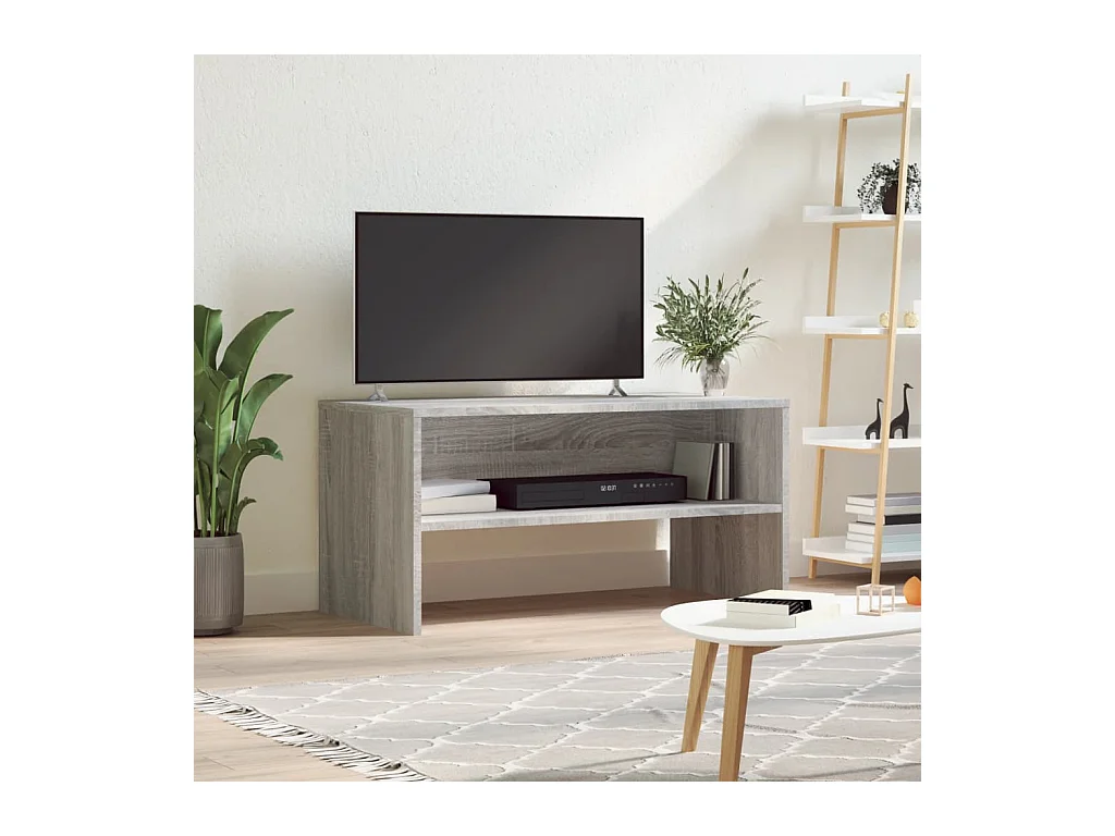 Meuble TV sonoma gris 80x40x40 cm bois d'ingénierie WET7854