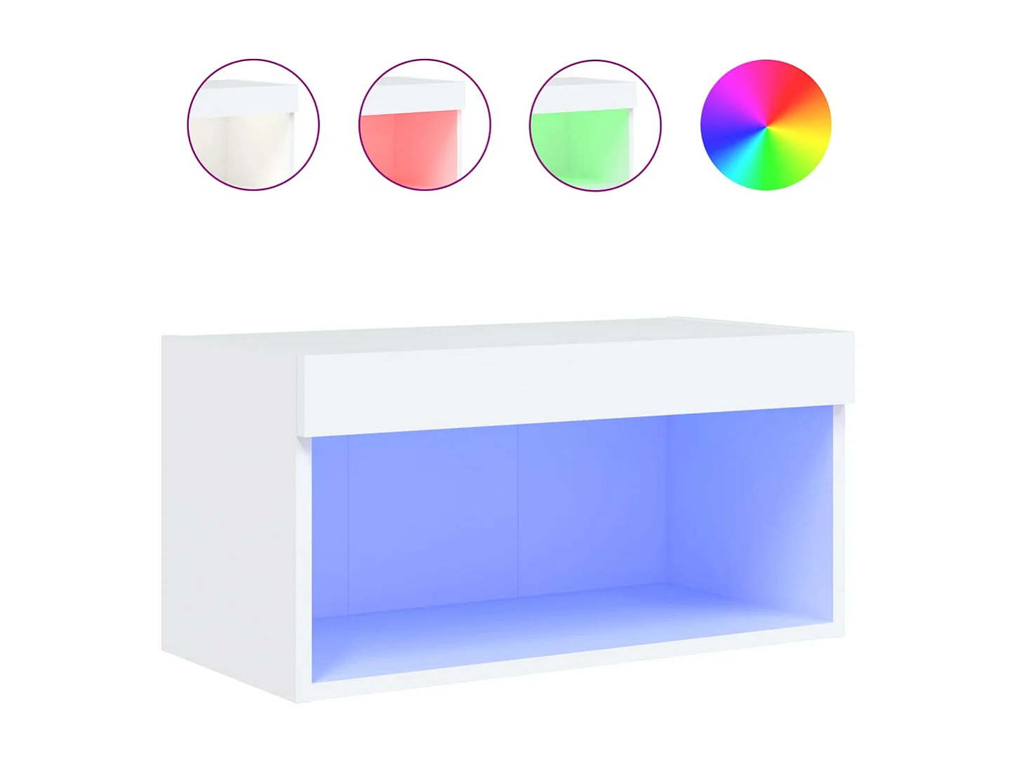 Meuble TV avec lumières LED blanc 60x30x30 cm WET3171