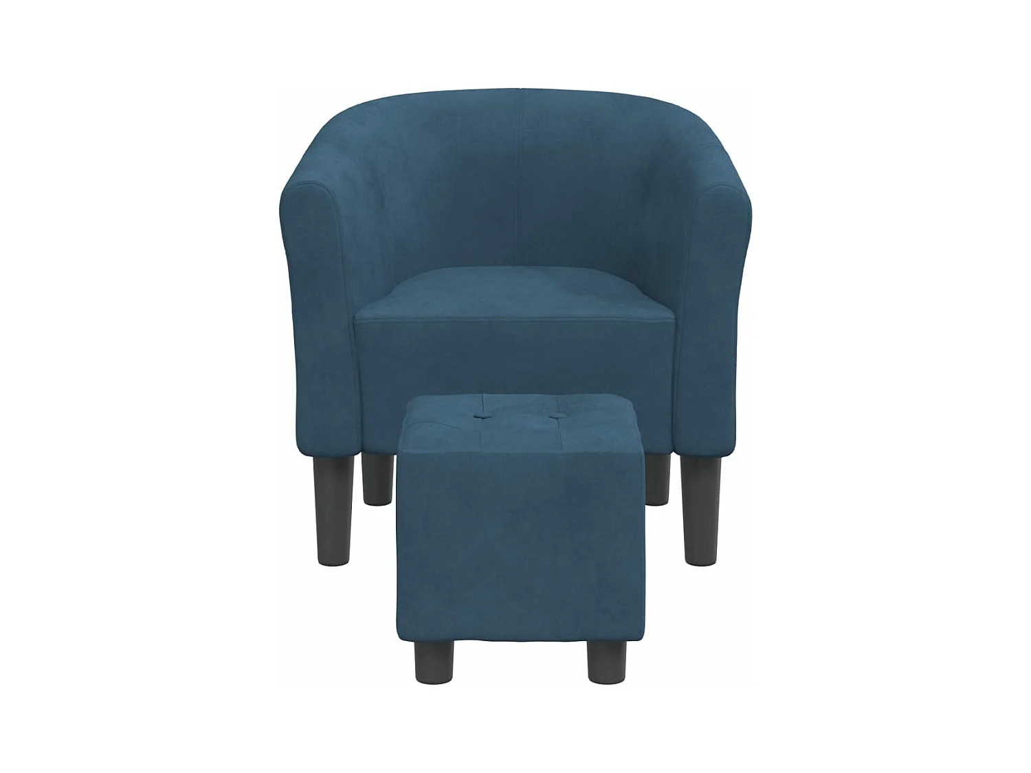 Fauteuil cabriolet avec repose-pied bleu foncé velours SEF94730