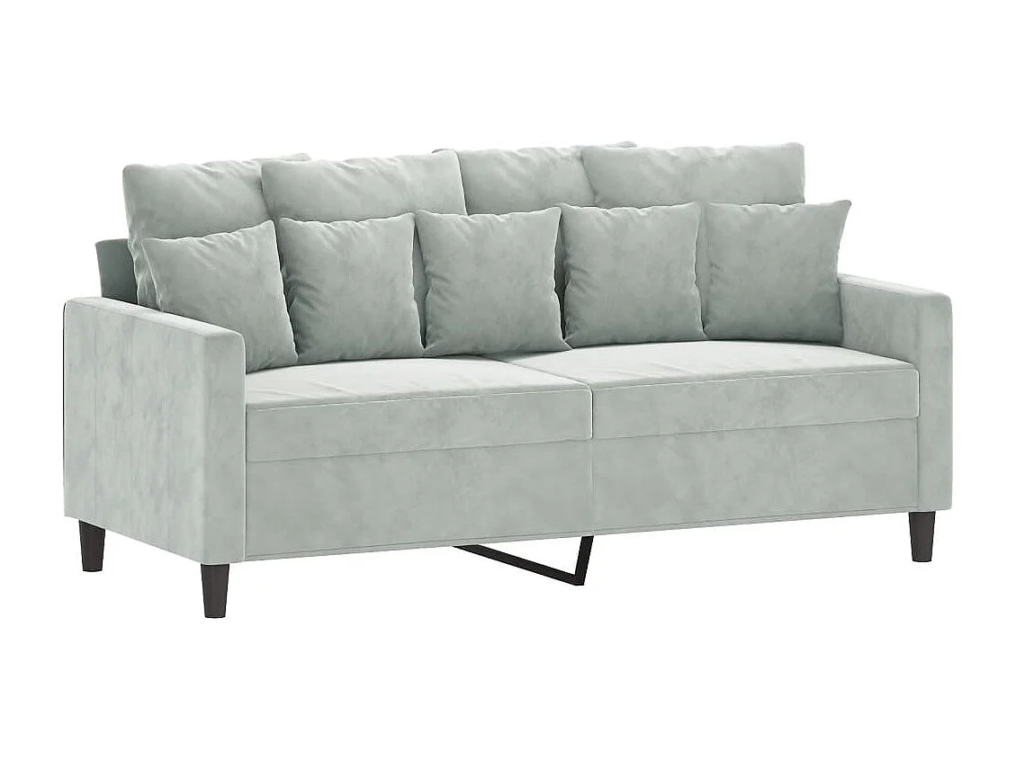 Ensemble de canapés 2 pcs avec coussins Gris clair Velours REO28040