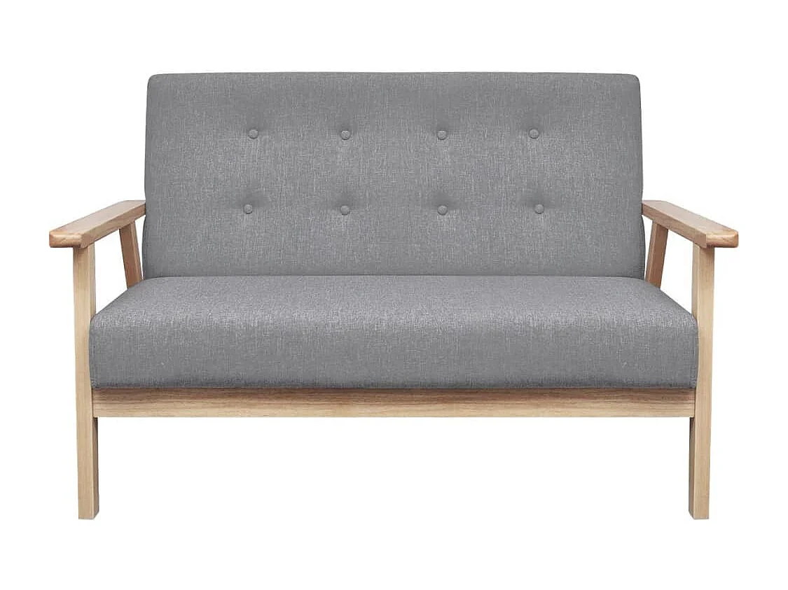 Ensemble de canapés 2 pcs Tissu Gris clair REO24184