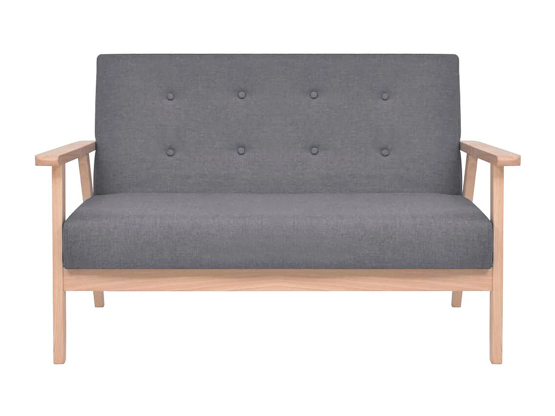 Jeu de canapé 2 pcs Tissu Gris foncé REO97850