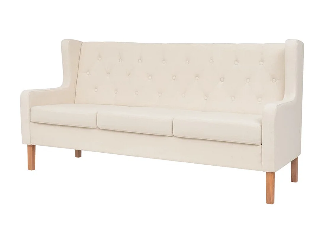 Ensemble de canapés 2 pcs tissu blanc crème REO26582