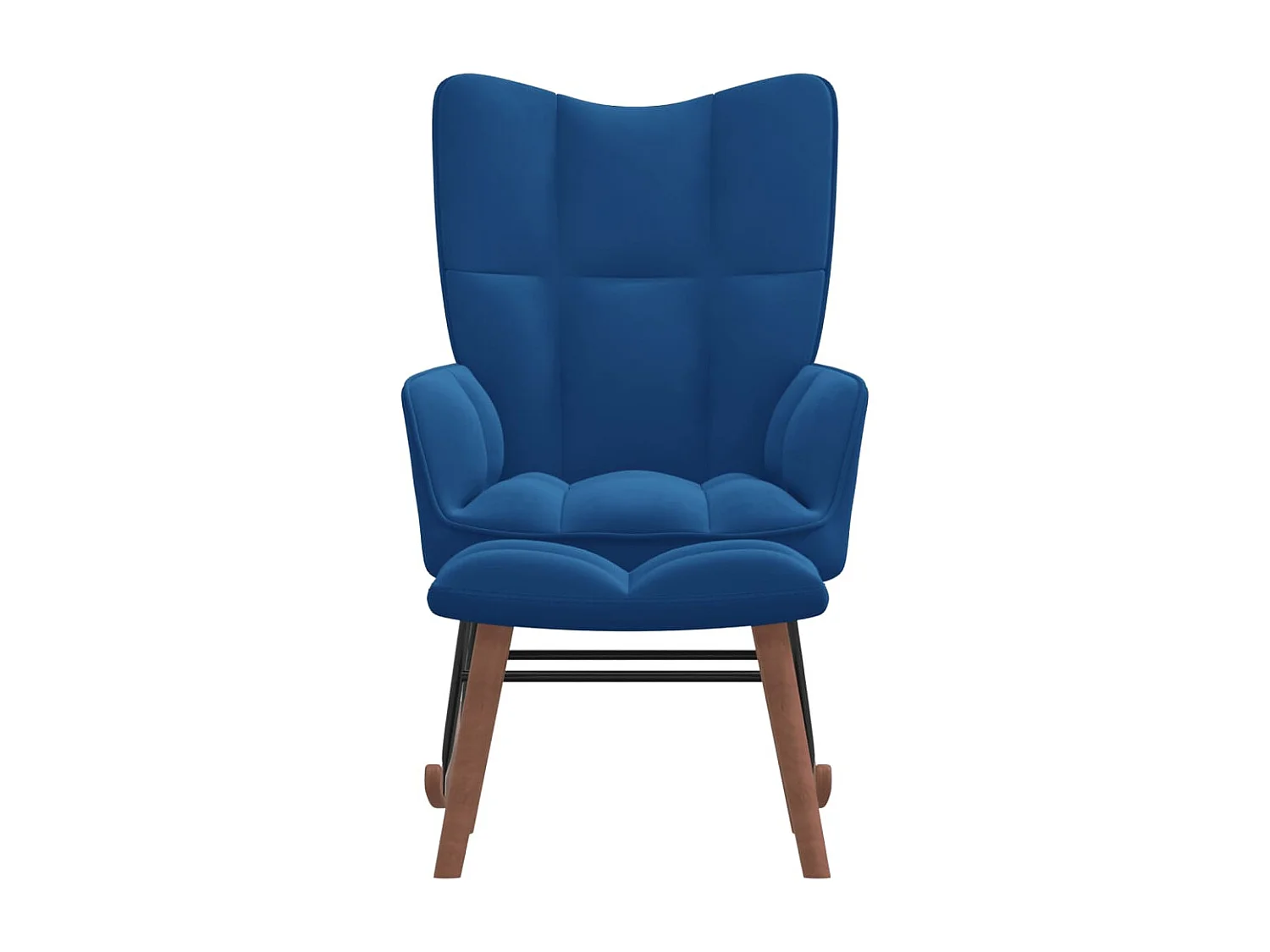 Fauteuil à bascule avec repose-pied Bleu Velours BE35182