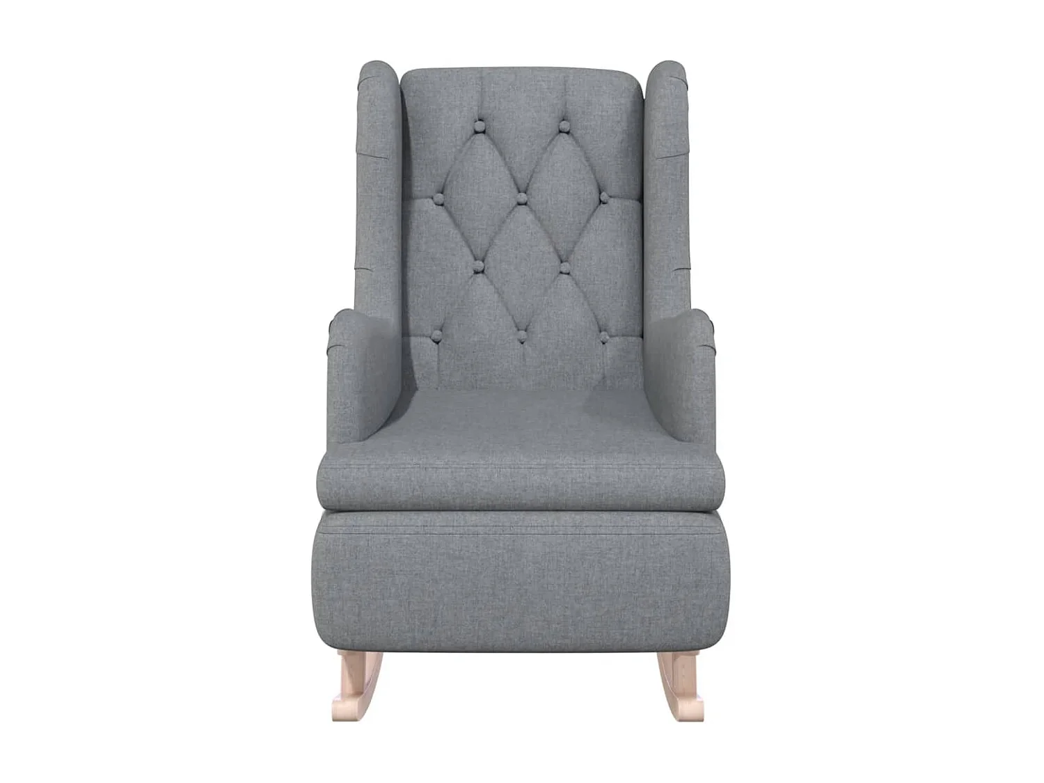 Fauteuil avec pieds à bascule en bois d'hévéa gris clair Tissu BE74467