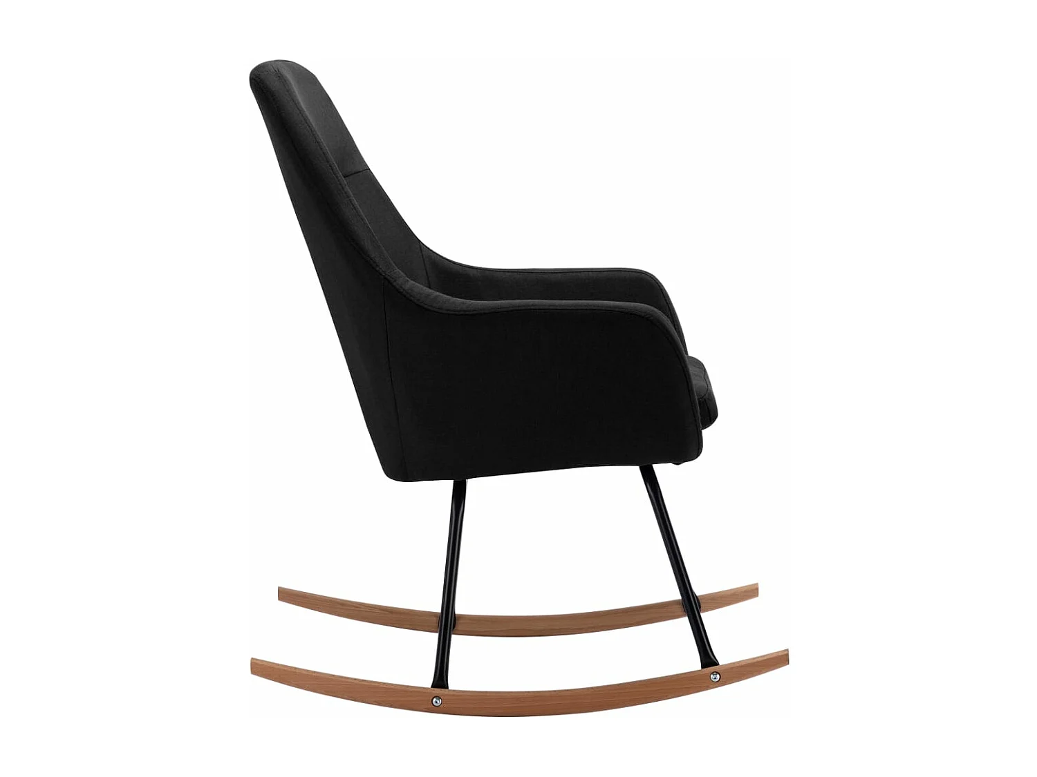 Fauteuil à bascule Noir Tissu BE75858