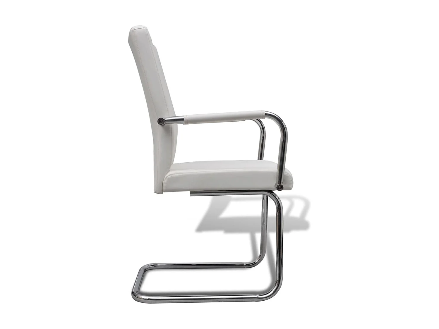 Chaises à manger cantilever lot de 4 blanc similicuir REO92176