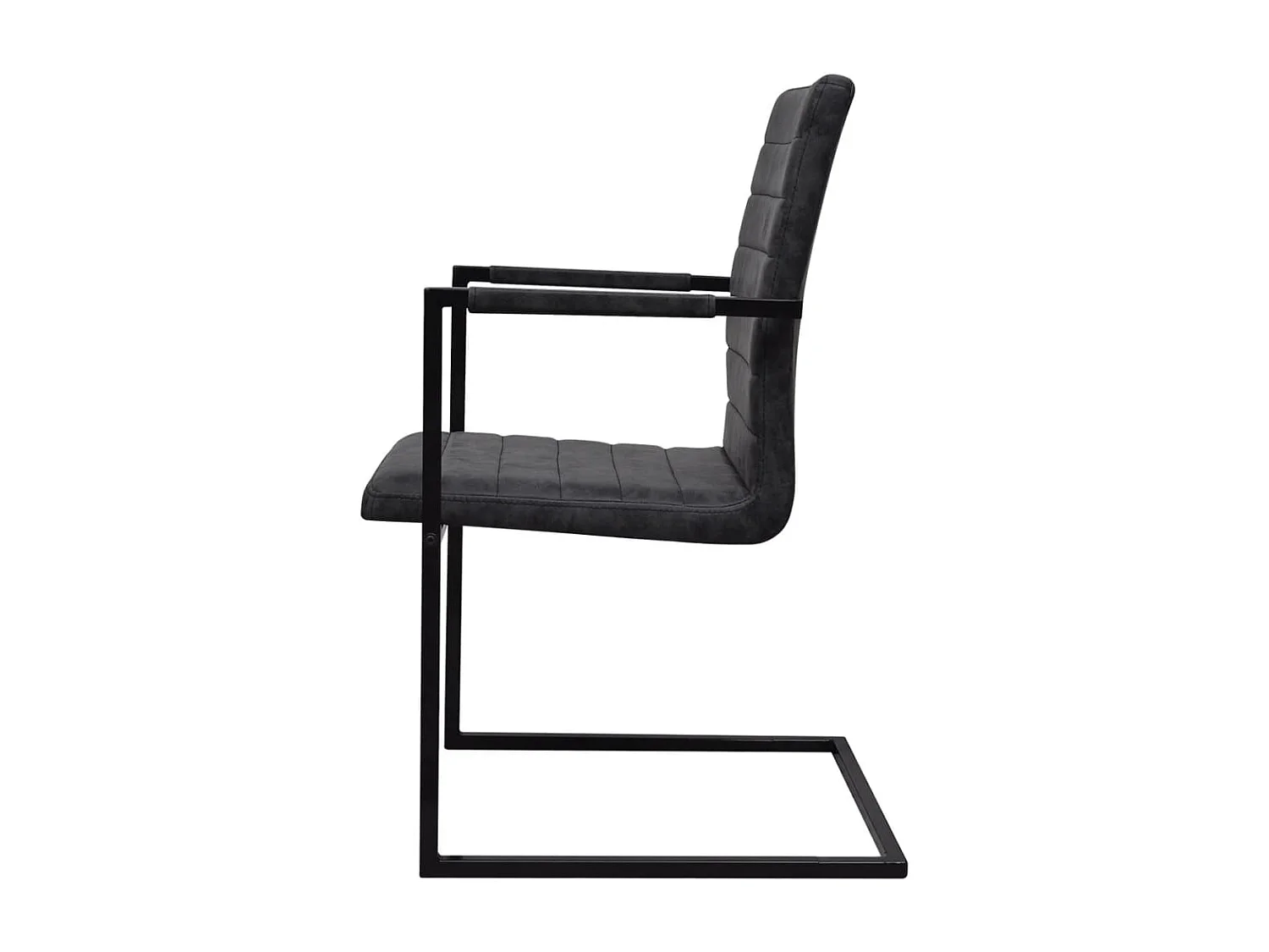 Chaises à manger cantilever lot de 2 noir similicuir REO47485