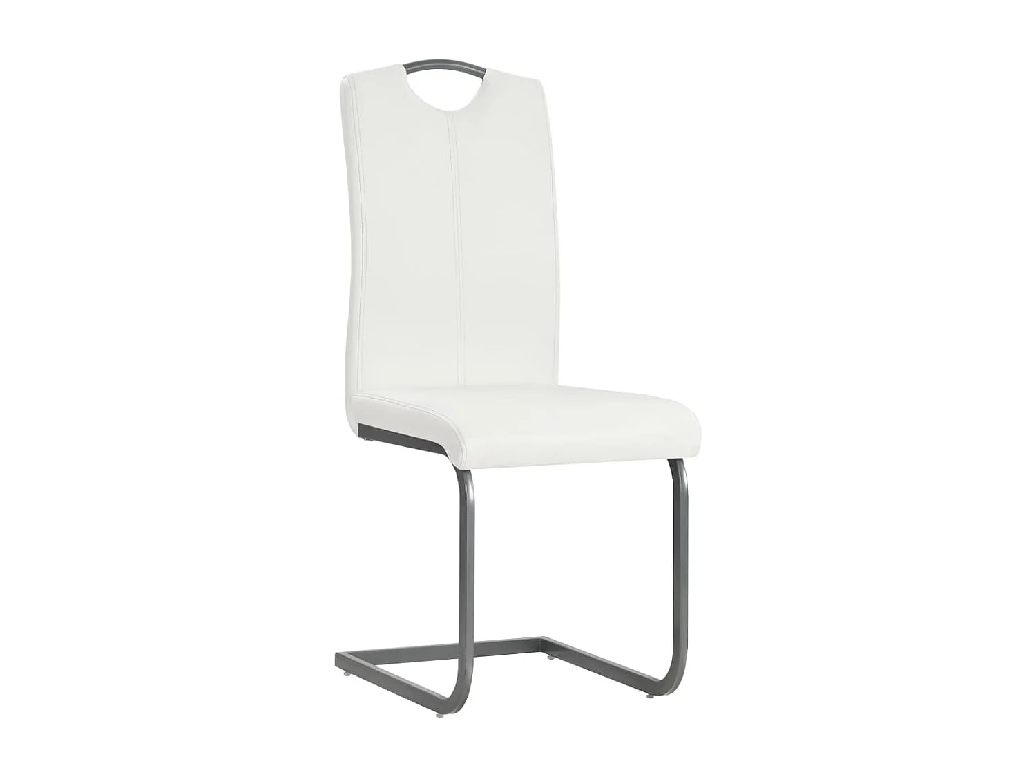 Chaises à manger cantilever lot de 2 blanc similicuir REO13615