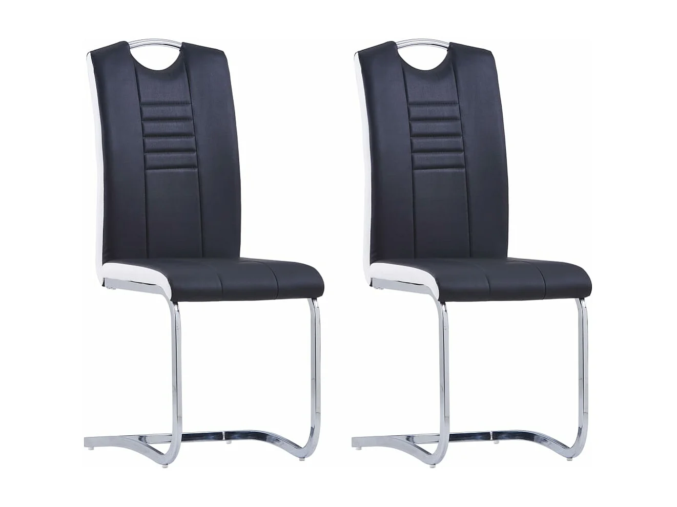 Eetkamerstoelen 2 st kunstleer zwart NL289075