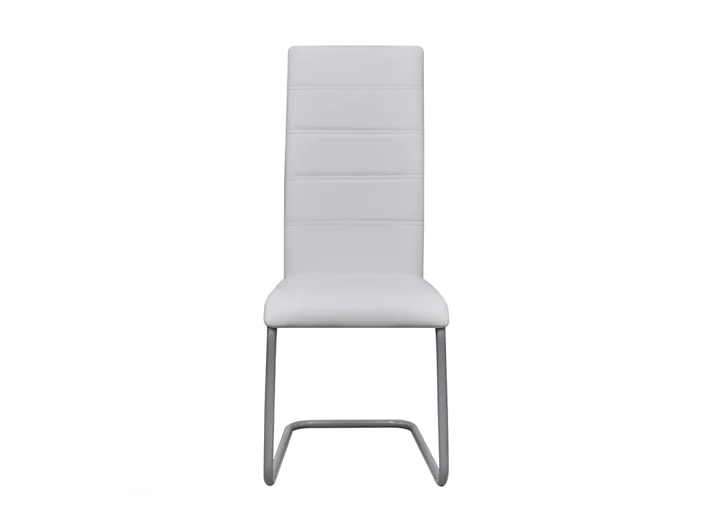 Chaises à manger cantilever lot de 2 blanc similicuir REO86954