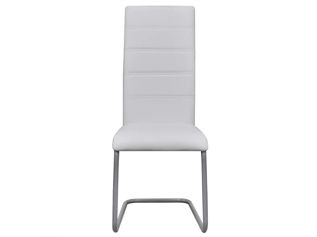Chaises à manger cantilever lot de 2 blanc similicuir REO86954