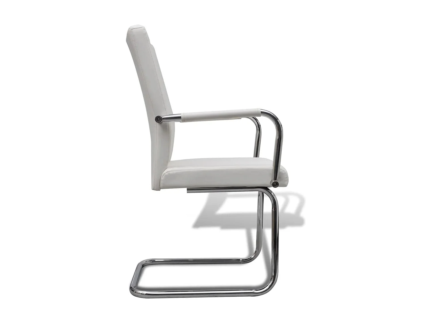 Chaises à manger cantilever lot de 2 blanc similicuir REO15423