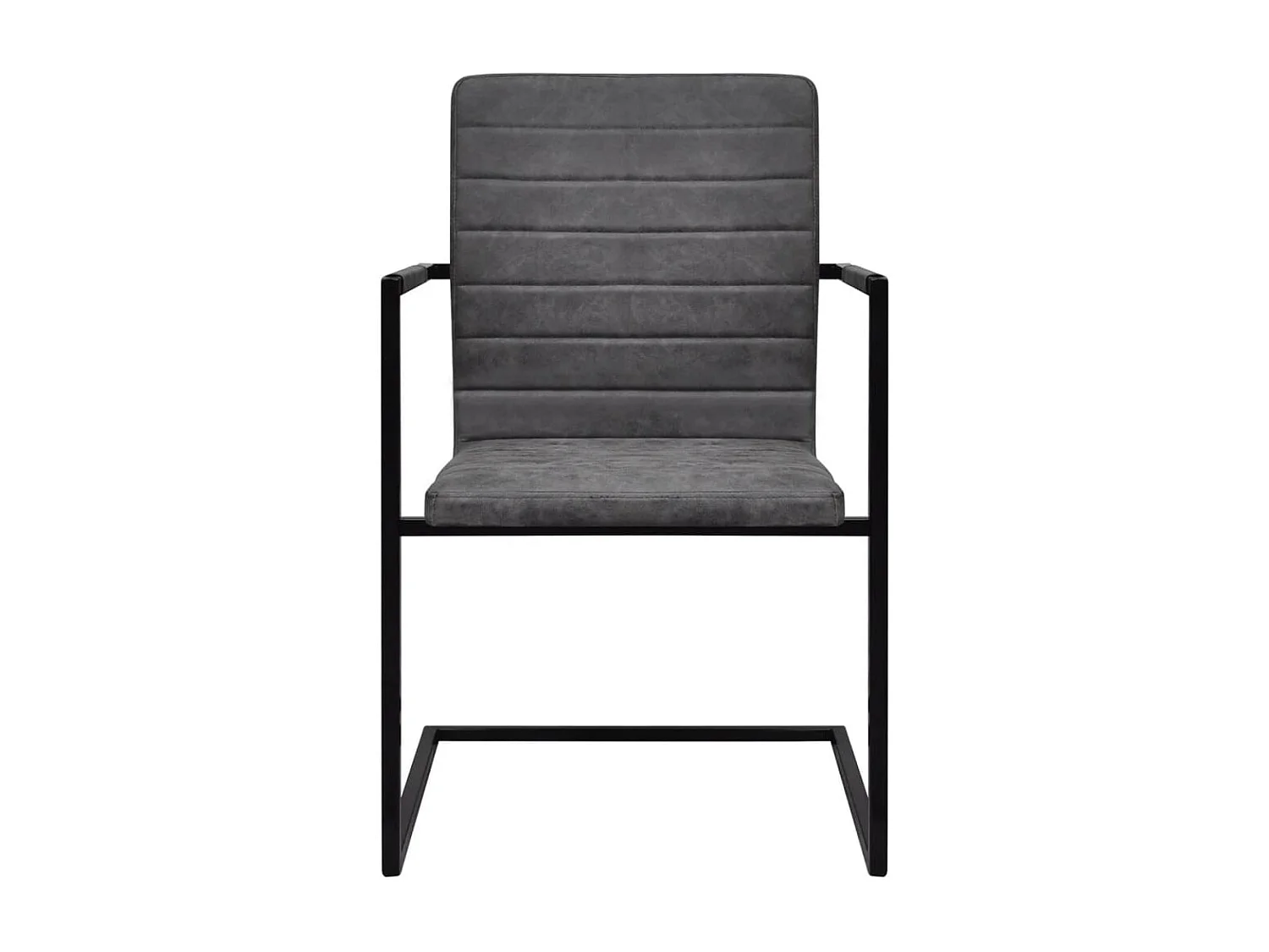 Chaises à manger cantilever lot de 2 gris similicuir REO44854