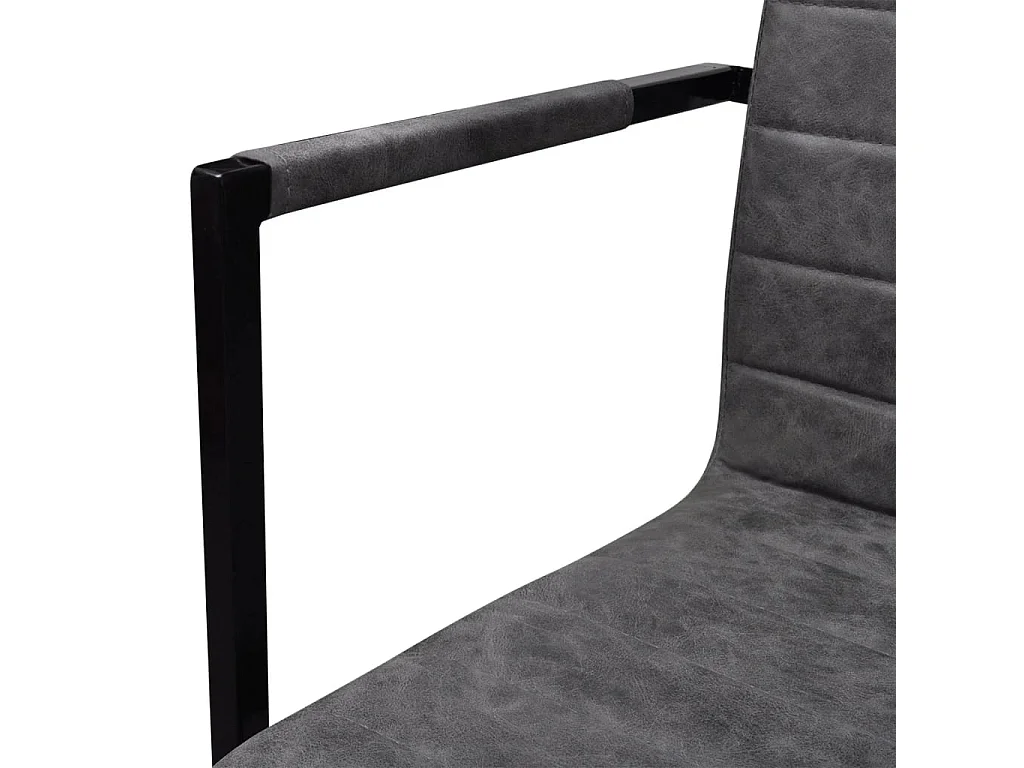 Chaises à manger cantilever lot de 2 gris similicuir REO44854