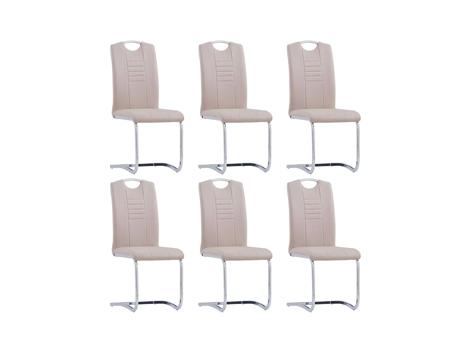 Eetkamerstoelen 6 st kunstleer cappuccino NL843287