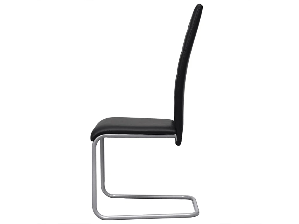 Chaises à manger cantilever lot de 2 noir similicuir REO76193