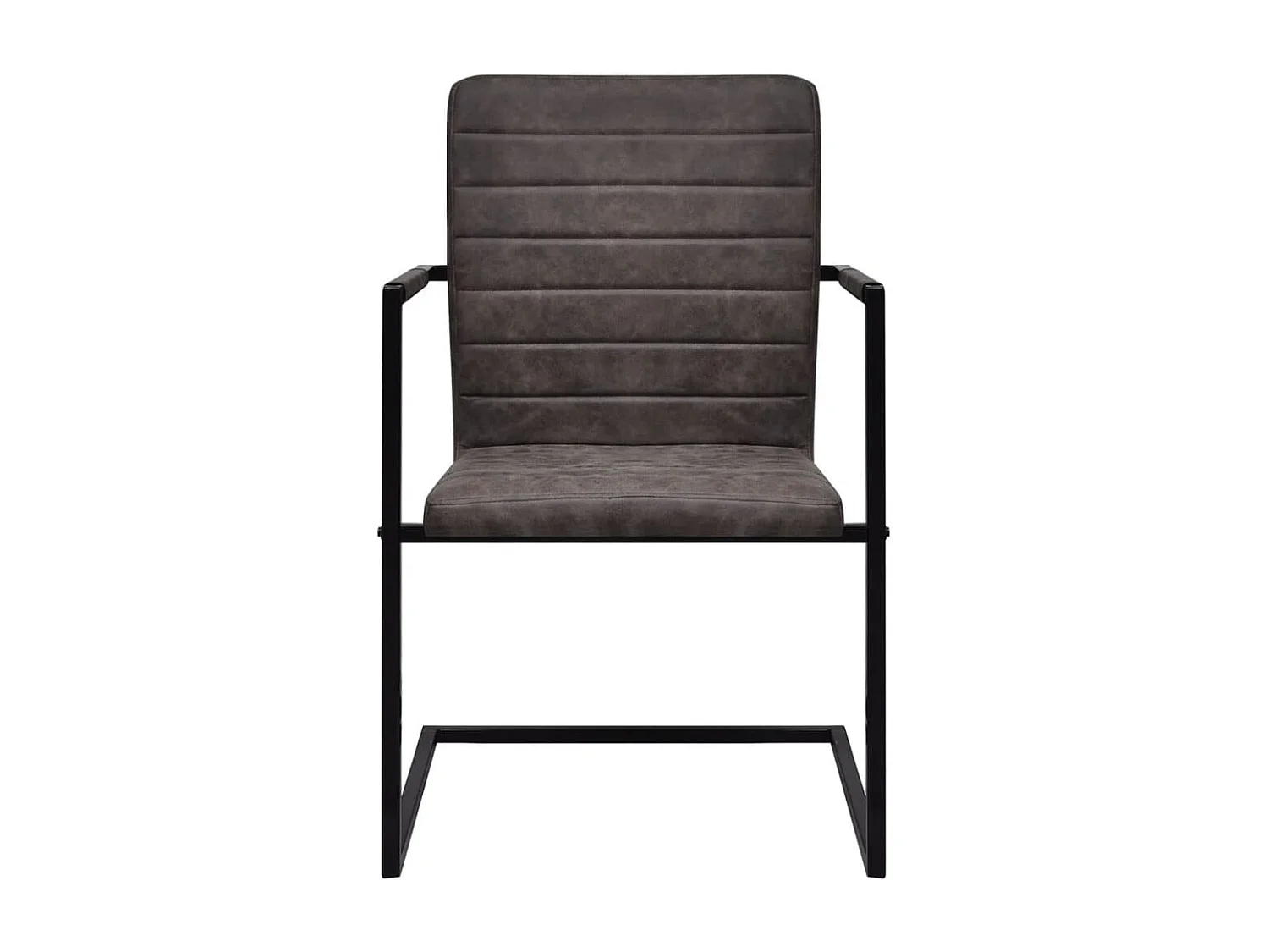 Chaises à manger cantilever lot de 2 marron similicuir REO13278