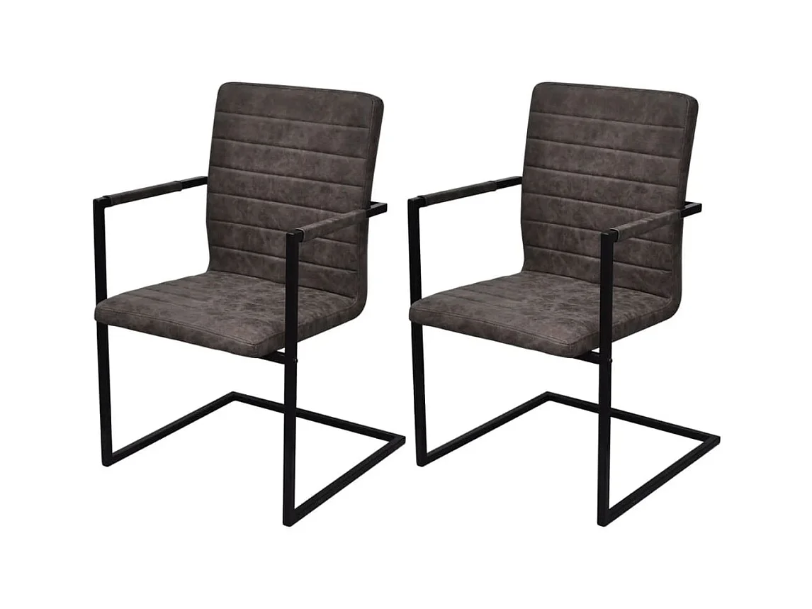 Cadeiras de jantar cantilever 2 pcs couro artificial castanho PT161021