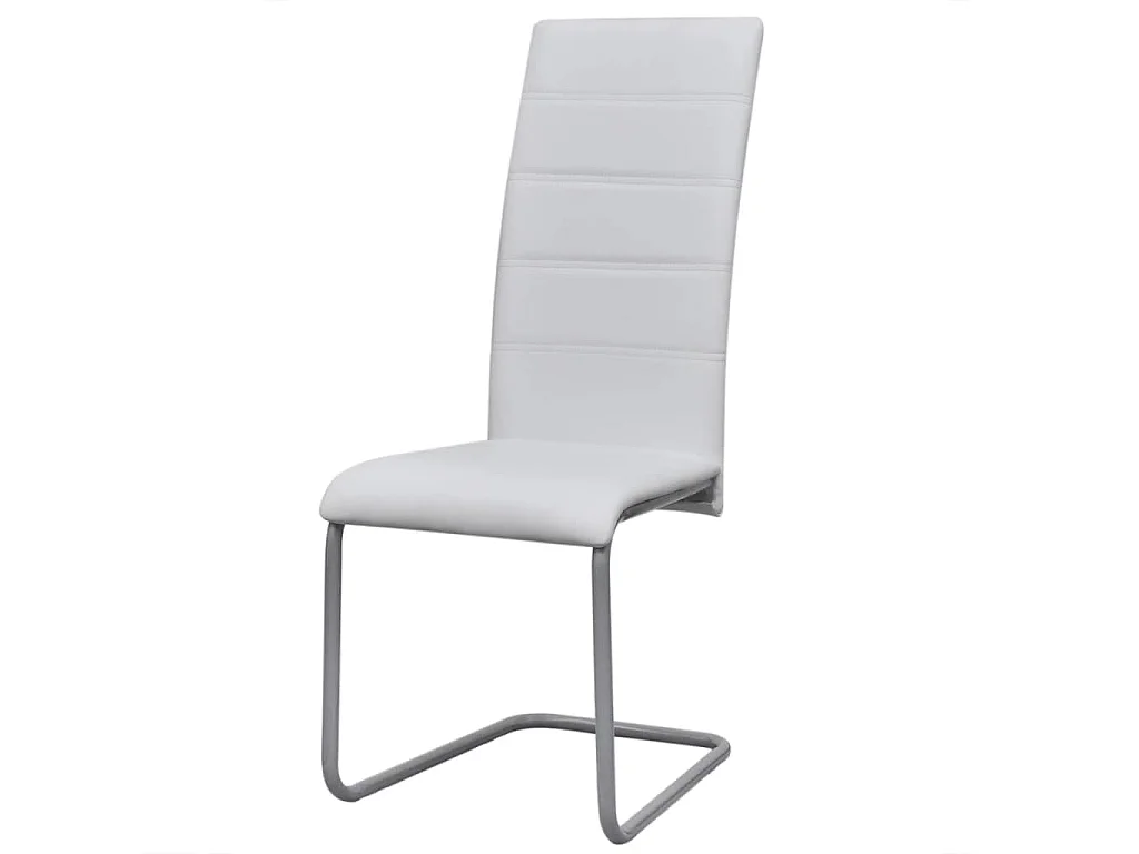 Chaises à manger cantilever lot de 4 blanc similicuir REO94168