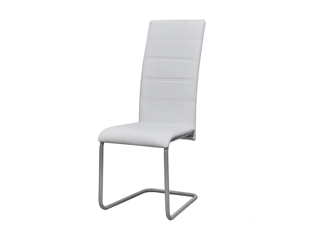 Chaises à manger cantilever lot de 4 blanc similicuir REO94168