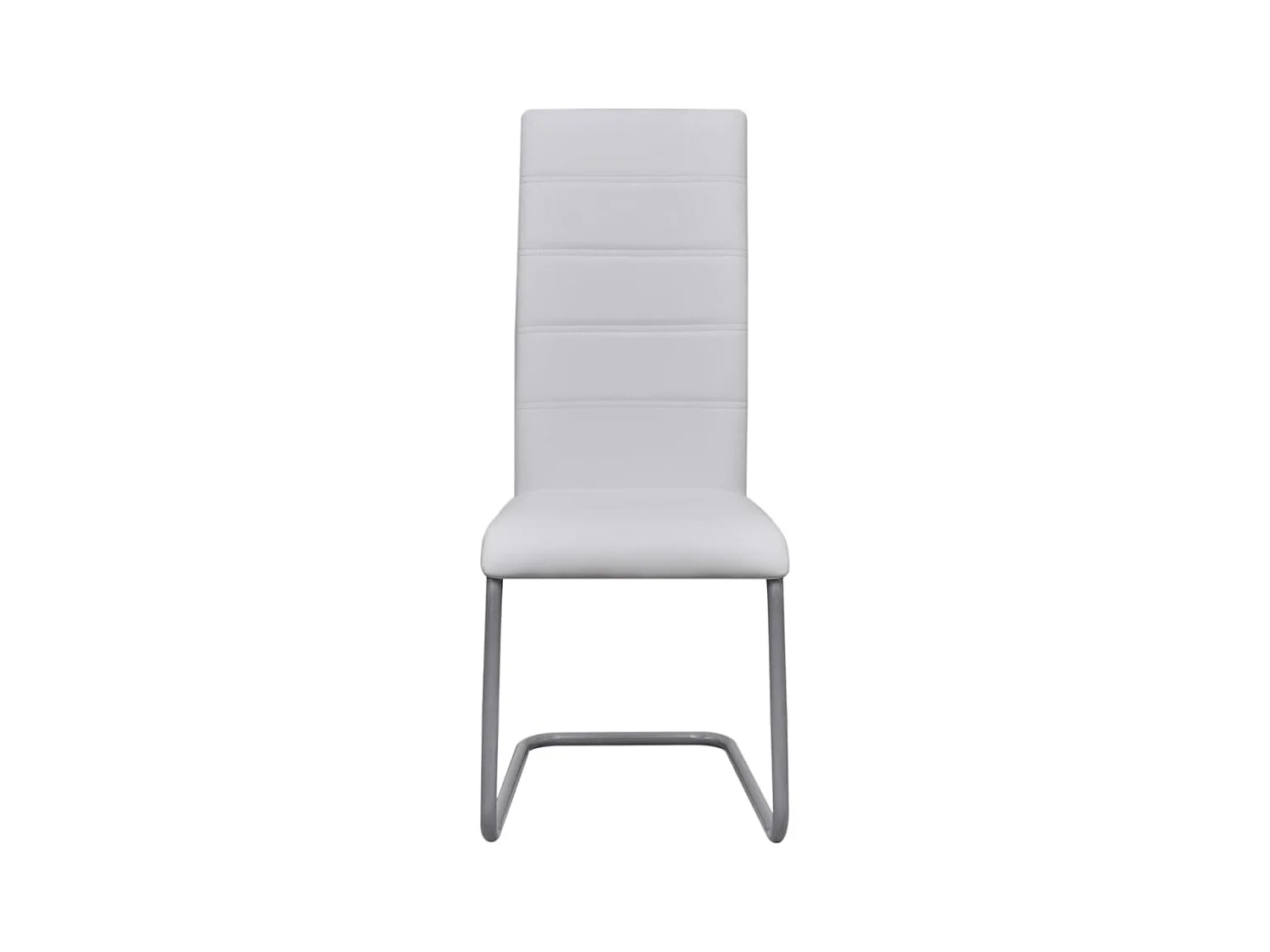 Chaises à manger cantilever lot de 6 blanc similicuir REO39763