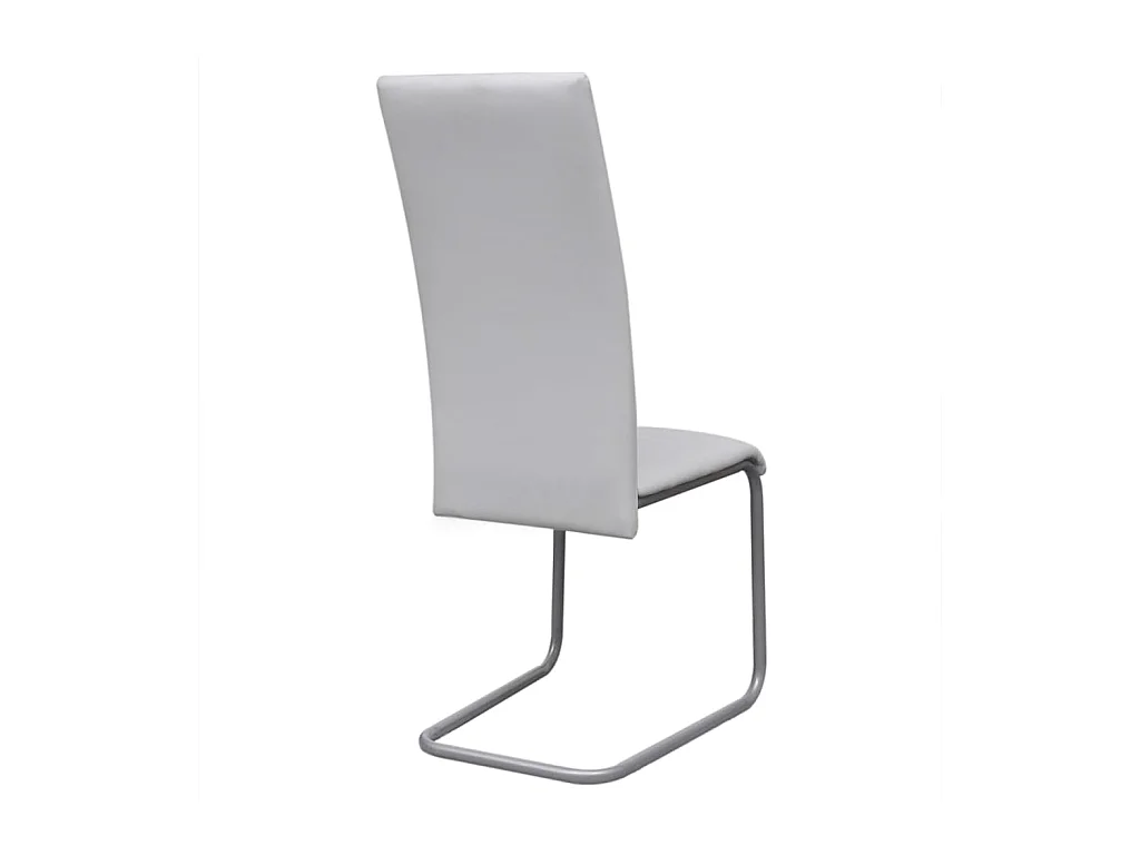 Chaises à manger cantilever lot de 6 blanc similicuir REO39763