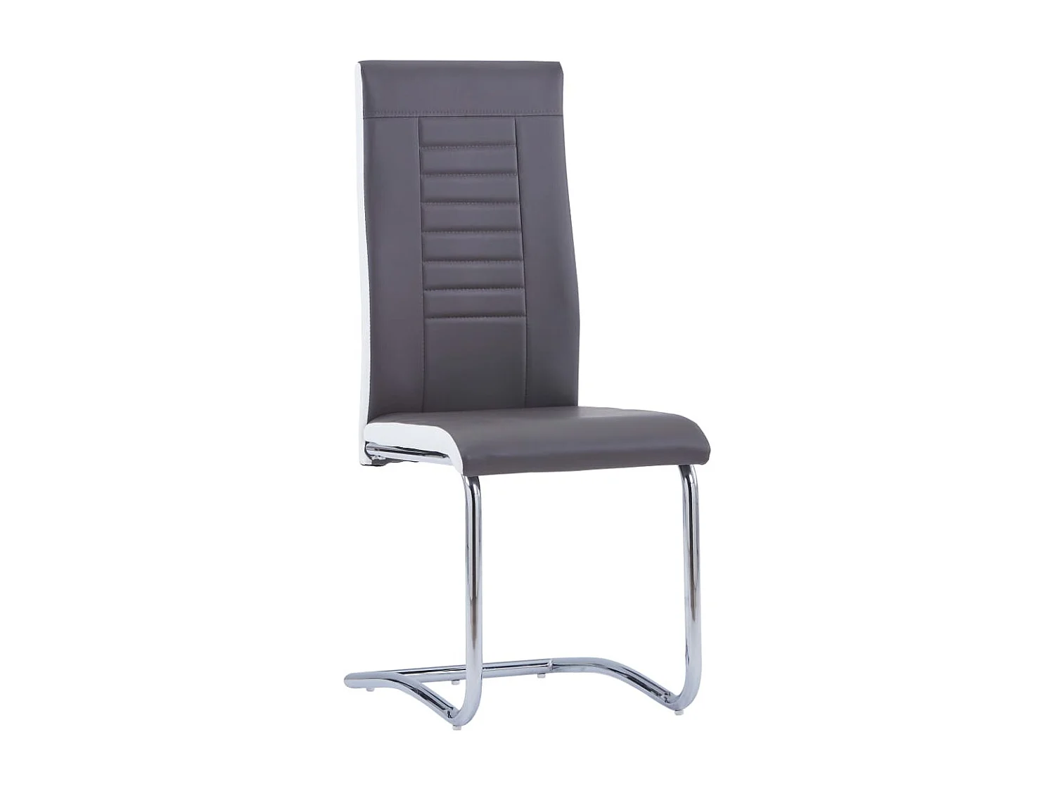 Chaises à manger cantilever lot de 4 gris similicuir REO25988