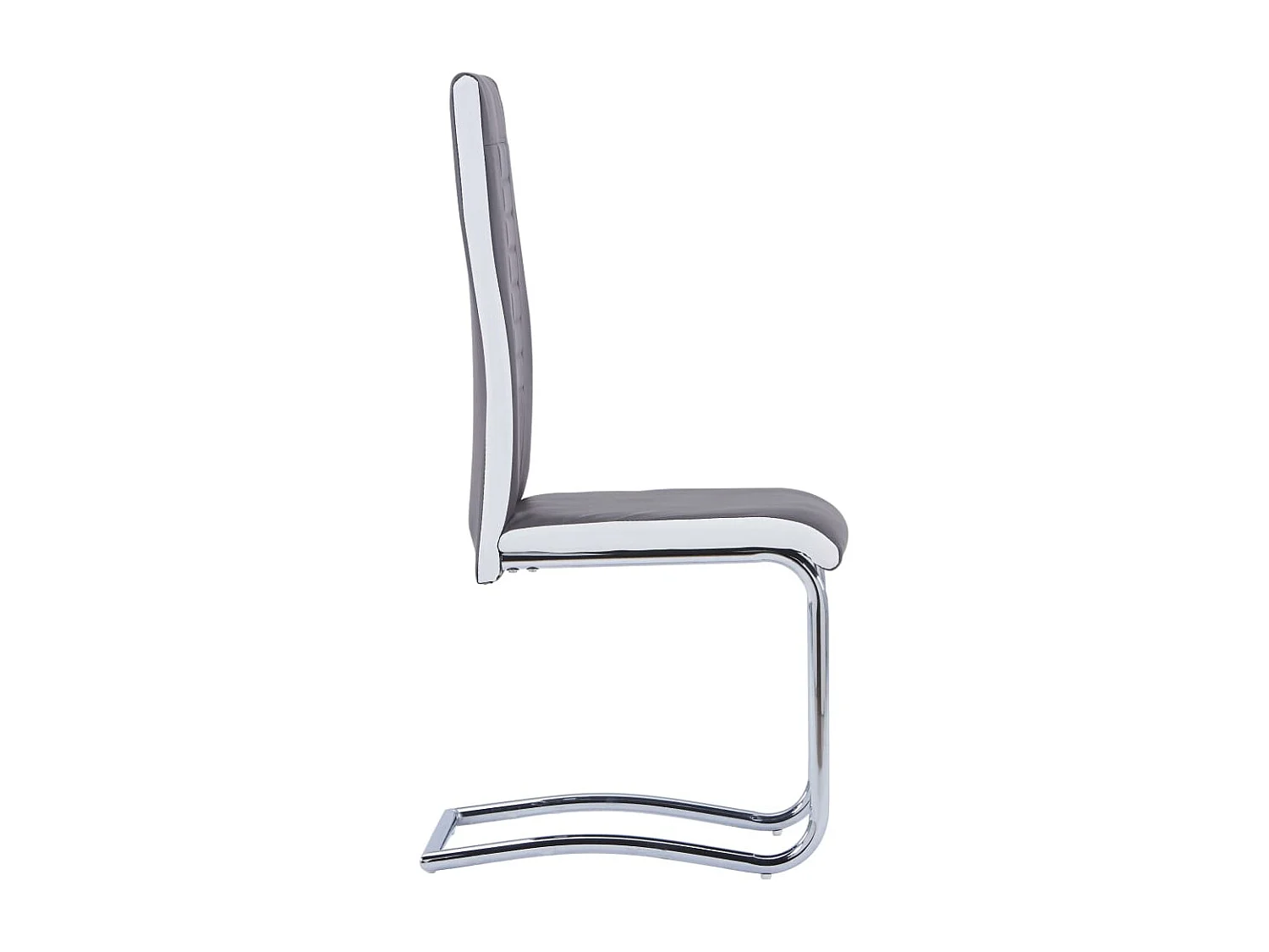 Chaises à manger cantilever lot de 4 gris similicuir REO25988