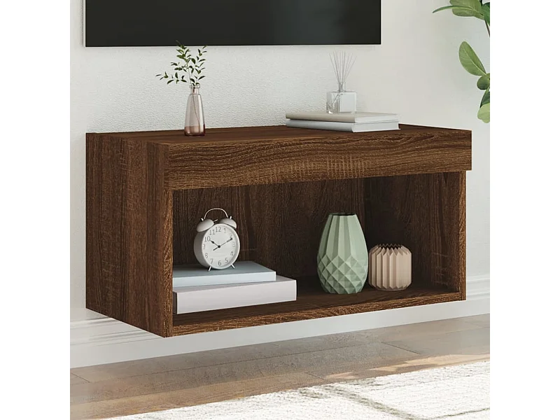 TV-Schrank,TV-Möbel mit LED-Leuchten Braun Eichen-Optik 60x30x30 cm -gkd550458