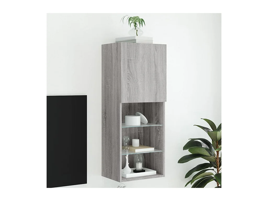 Tv-meubel met LED-verlichting 40,5x30x102 cm grijs sonoma eiken NL240541