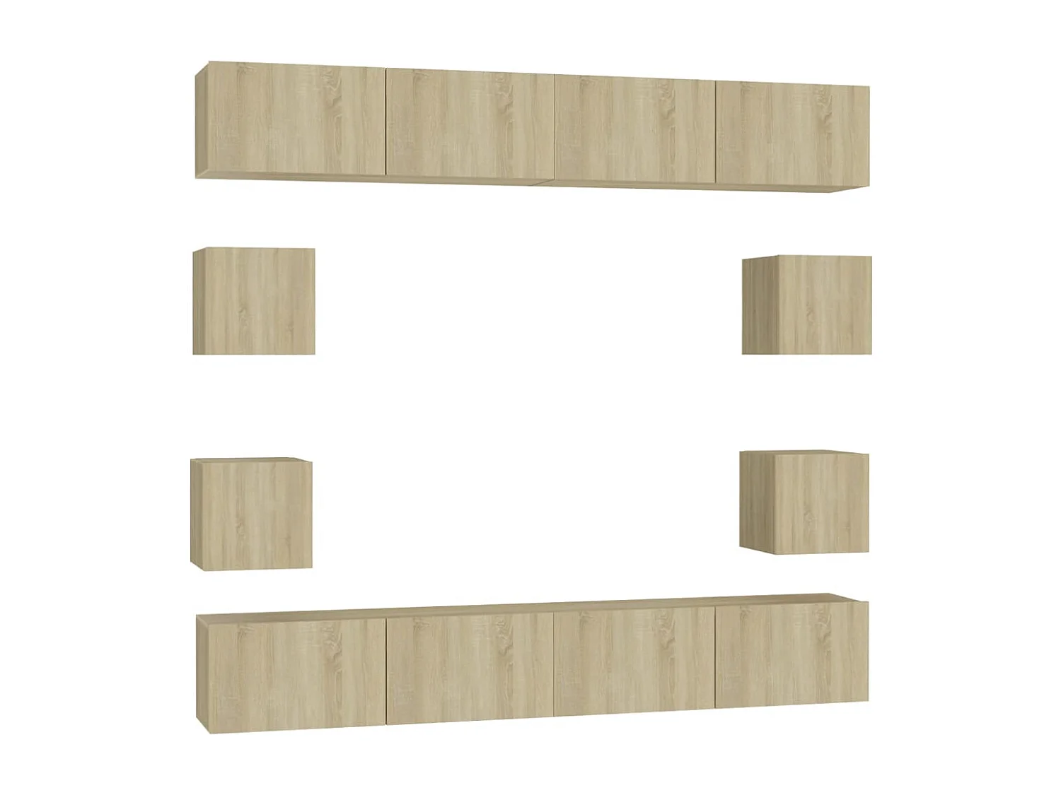 8-delige Tv-meubelset bewerkt hout sonoma eikenkleurig NL49067