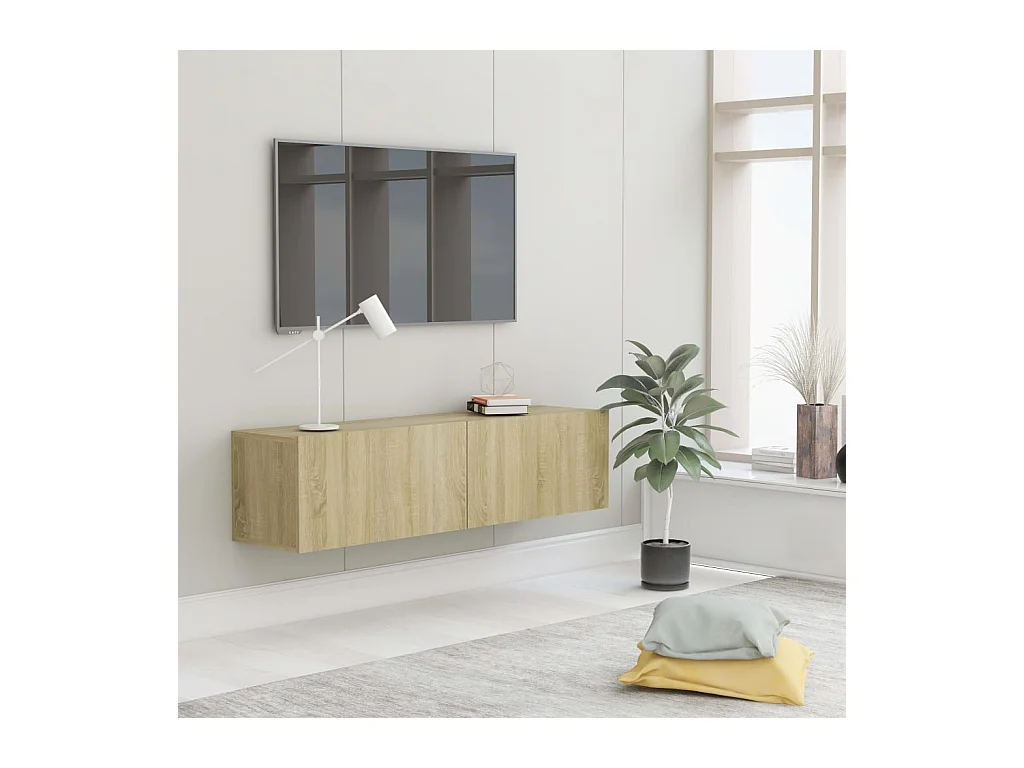 Tv-meubel 120x30x30 cm bewerkt hout sonoma eikenkleurig NL61026