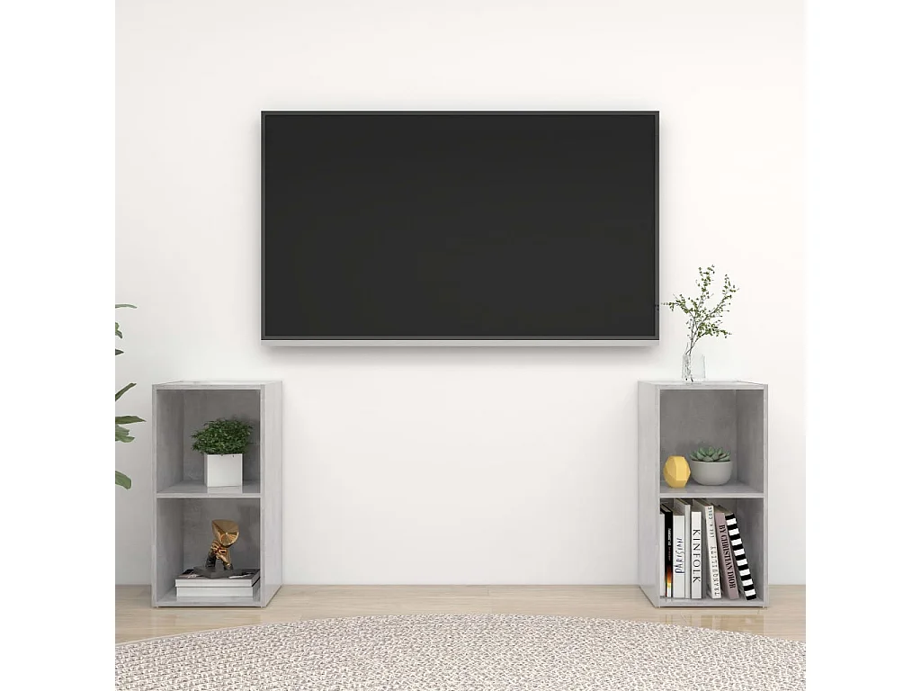 Meubles TV 2 pcs Gris béton 72x35x36,5 cm Aggloméré WET4140