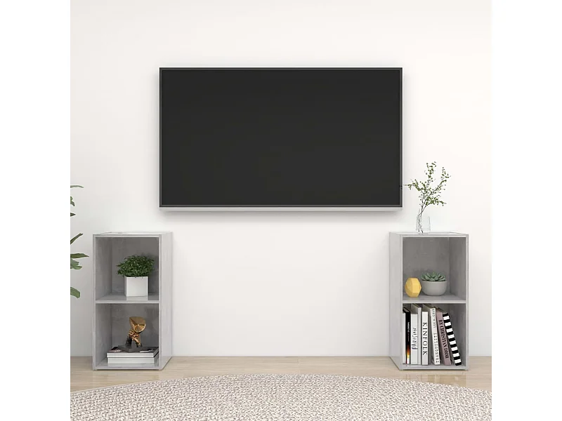 Meubles TV 2 pcs Gris béton 72x35x36,5 cm Aggloméré WET4140